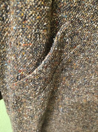 Abrigo largo marrón tweed
