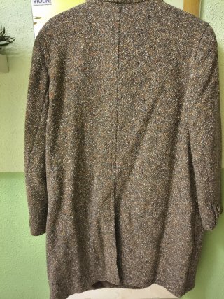 Abrigo largo marrón tweed