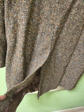 Abrigo largo marrón tweed