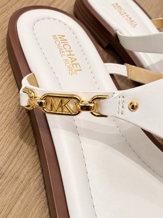 Sandalias Michael Kors Blancas y Doradas