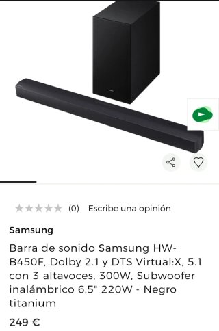 Barra de Sonido Samsung HW-B450F