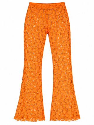 Pantalones de encaje naranja acampanados