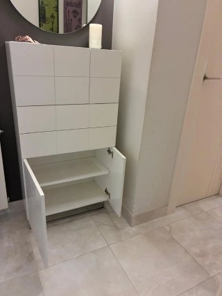 Mueble recibidor blanco + espejo