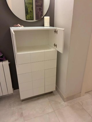 Mueble recibidor blanco + espejo