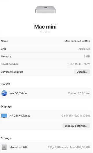 Mac mini M1 (2020) 512 GB SSD