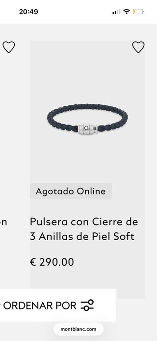 Pulsera Montblanc trenzada cuero y plata