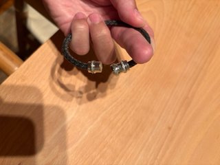 Pulsera Montblanc trenzada cuero y plata
