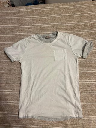 Camiseta Zara niño blanca bolsillo