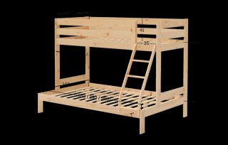 Litera triple de madera