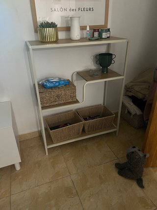 Estantería Metálica Beige y Madera