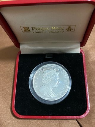 Moneda 1 Crown Isabel II Plata 2003