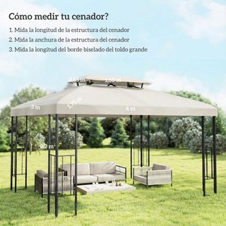 Techo Recambio Cenador 4x3 Doble Techo Crema