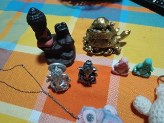 Colgante Ganesha Metal Dorado y Plateado