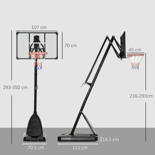 Canasta de baloncesto de acero, ajustable en altur