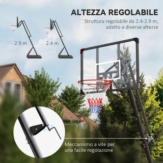 Canasta de baloncesto de acero, ajustable en altur