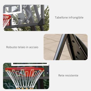 Canasta de baloncesto de acero, ajustable en altur