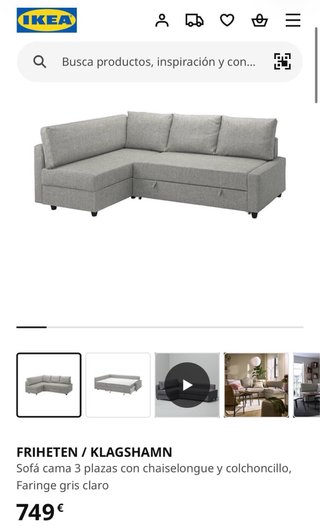 Sofá Cama 3 Plazas IKEA FRIHETEN Marrón