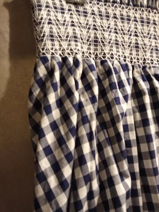 Falda larga cuadros azul y blanco