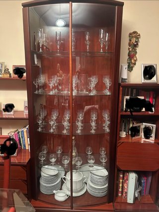 Mueble de salón madera oscura