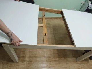 Mesa extensible de madera blanca IKEA