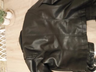 Chaqueta cuero mujer negra