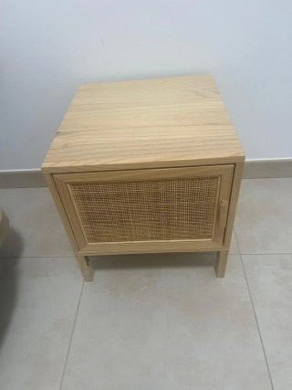 Cabecero de ratán SKLUM 90cm Y mesita de noche