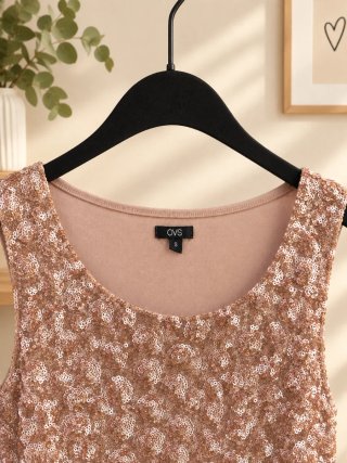 Canotta OVS paillettes oro rosa