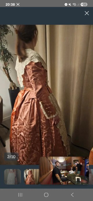 Traje de Fallera Beige y Rosa