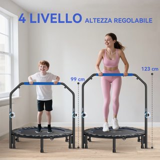Mini Trampolín Fitness Ø114 cm Plegable con Manill