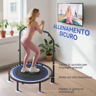 Mini Trampolín Fitness Ø114 cm Plegable con Manill
