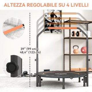 Mini Trampolín Fitness Ø114 cm Plegable con Manill