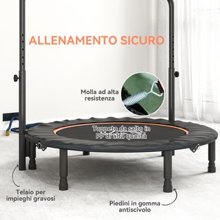 Mini Trampolín Fitness Ø114 cm Plegable con Manill