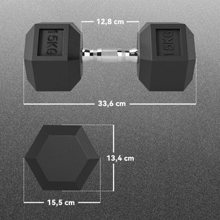 Conjunto de 2 Mancuernas de Fitness de 15 kg Hexag