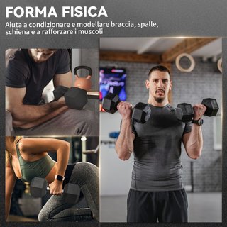Conjunto de 2 Mancuernas de Fitness de 15 kg Hexag