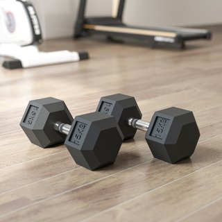 Conjunto de 2 Mancuernas de Fitness de 15 kg Hexag