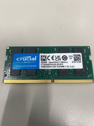 Memoria Crucial 16GB DDR4 3200MHz SODIMM