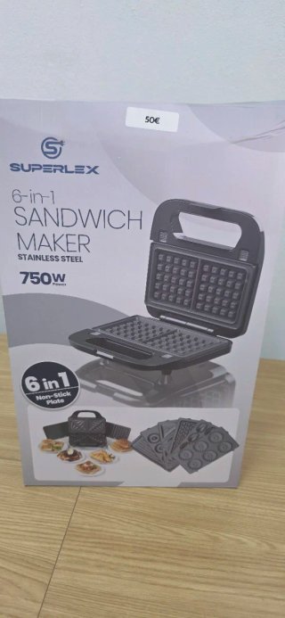 Superlex Sandwichera 6 en 1 750W