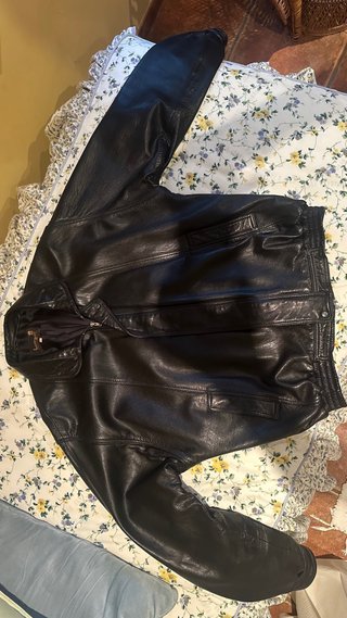 Chaqueta Cuero Negra Hombre Talla 60 (3XL-4XL)