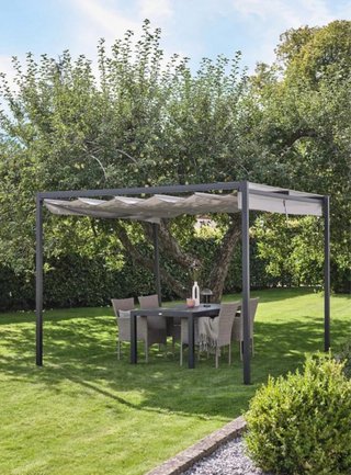 Pérgola metálica y de tela Nueva a estrenar