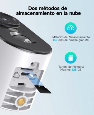 Cámara Vigilancia WiFi NUASI 2K Exterior Solar