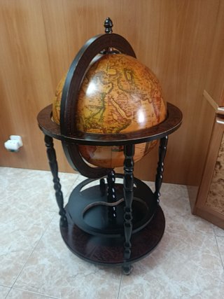 Botellero Globo Terrestre Madera