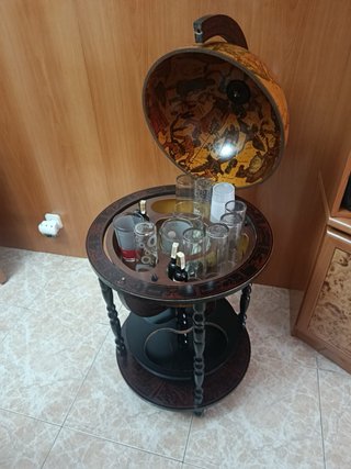 Botellero Globo Terrestre Madera