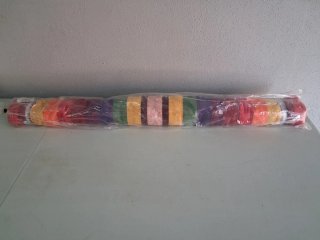 Hamaca de tela multicolor de 1 metro de ancho.