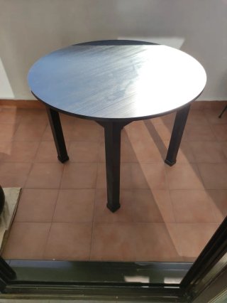 Mesa redonda comedor madera negra