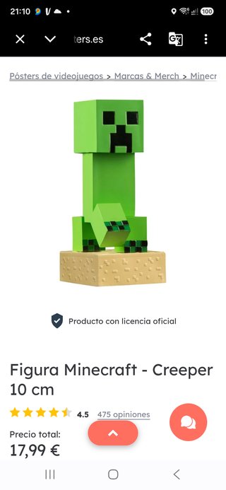 Figura Minecraft Creeper 10 cm
