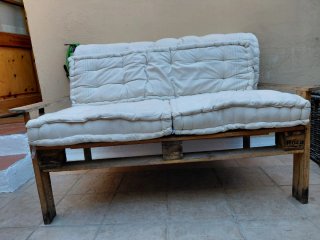 Sofá Palets 2 Plazas con cojines