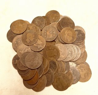 Lote monedas cobre 1868