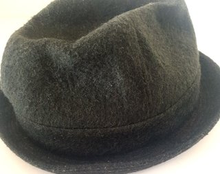 Chapéu Trilby Lã Vintage Crambes Verde Escuro