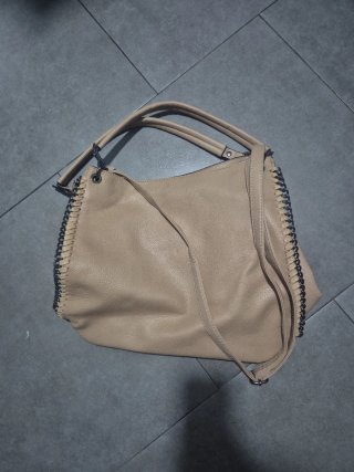 Bolso de mano mujer beige