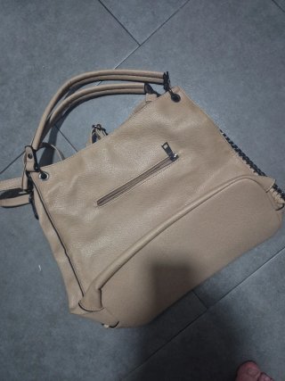 Bolso de mano mujer beige